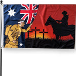 Lest We Forget Flag Australian War Horse Flag ANZAC Day Remembrance Flag