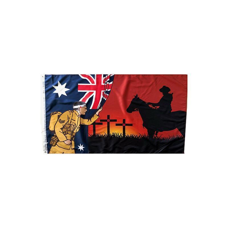 Lest We Forget Flag Australian War Horse Flag ANZAC Day Remembrance Flag