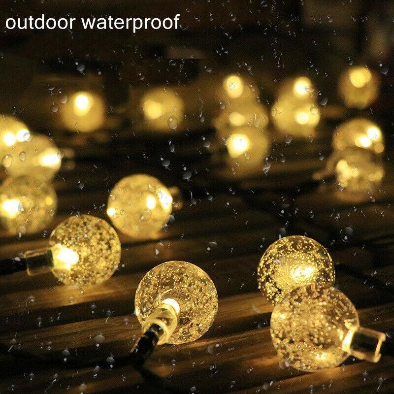 100/200Led Solar Globe String Lights Fairy Festoon Outdoor Party Decor - 12M 100LED