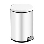 Trash Can Double Layer Foot Pedal Design with Lid Household Bin Kitchen Bathroom - White