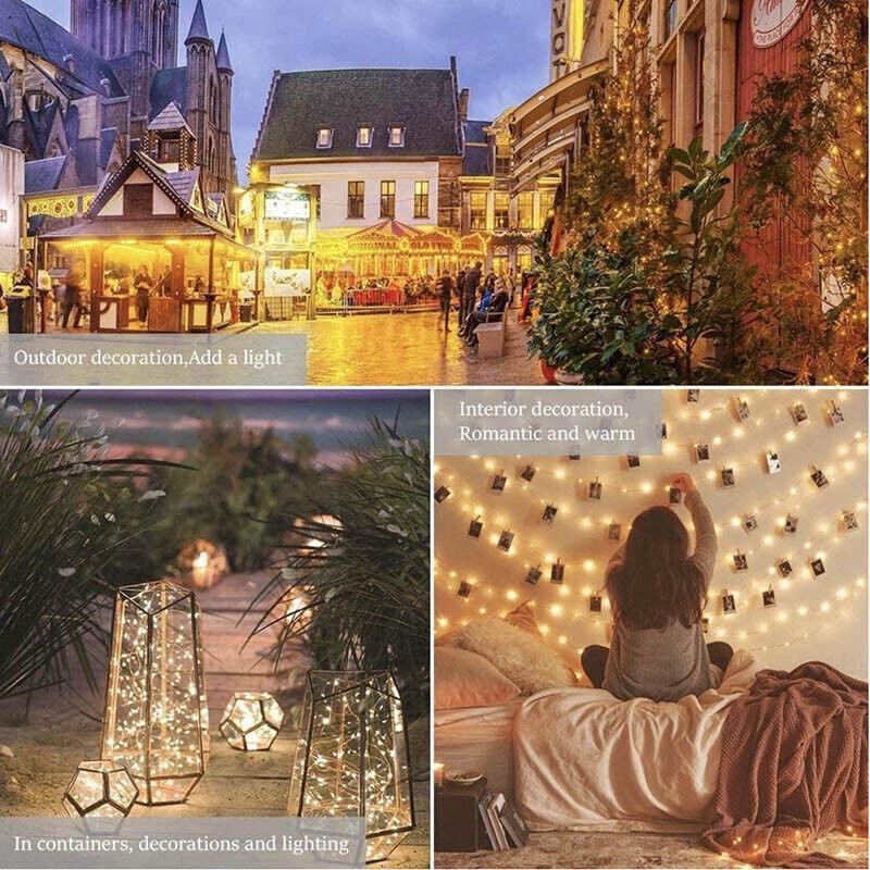 5M 10M 20M Usb Powered Copper Wire String Fairy Lights Xmas Wedding Party Home - Colourful(20m 200lights)