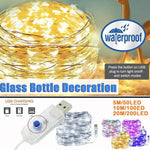 5M 10M 20M Usb Powered Copper Wire String Fairy Lights Xmas Wedding Party Home - Pure White(5m 50lights)