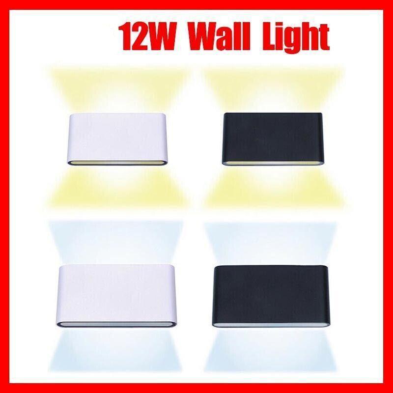 LED Wall Light IP65 Waterproof Modern Up Down Outdoor Indoor Sconce Lamp - Wall Light - Black - Warm