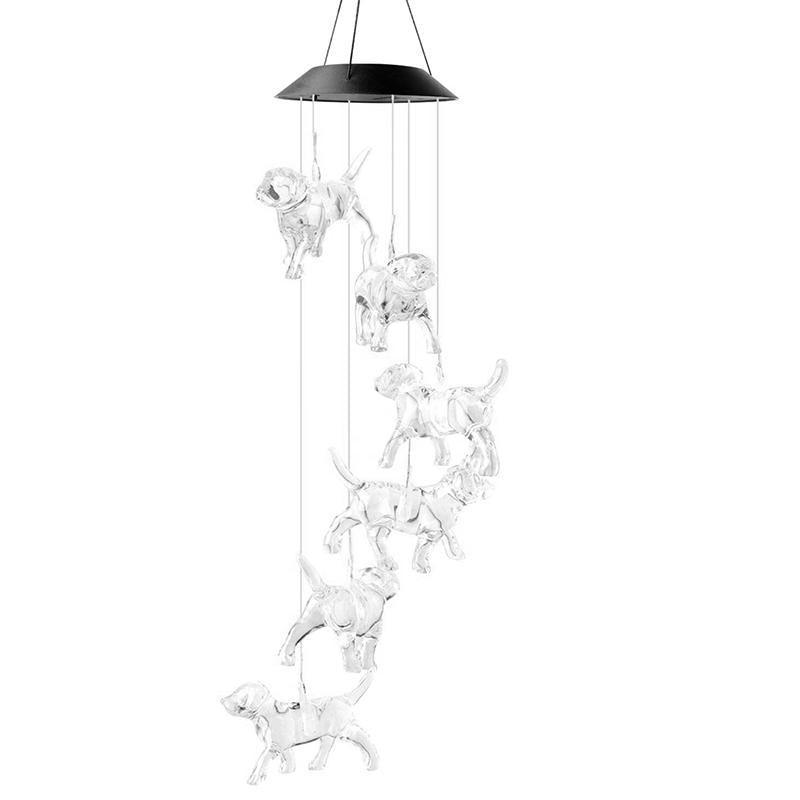 Colour Changing Wind Chimes LED Light Hanging Decor Outdoor Solar Powered Garden - Ball