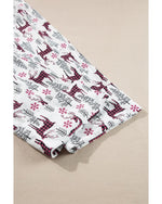 White Christmas Printed Shirt and Pants Pajama Set - XL
