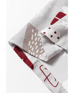 Light Grey Christmas Printed Shirt and Pants Pajama Set - L