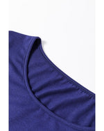 Blue Solid Top and Christmas Pants Two Piece Lounge Set - XL