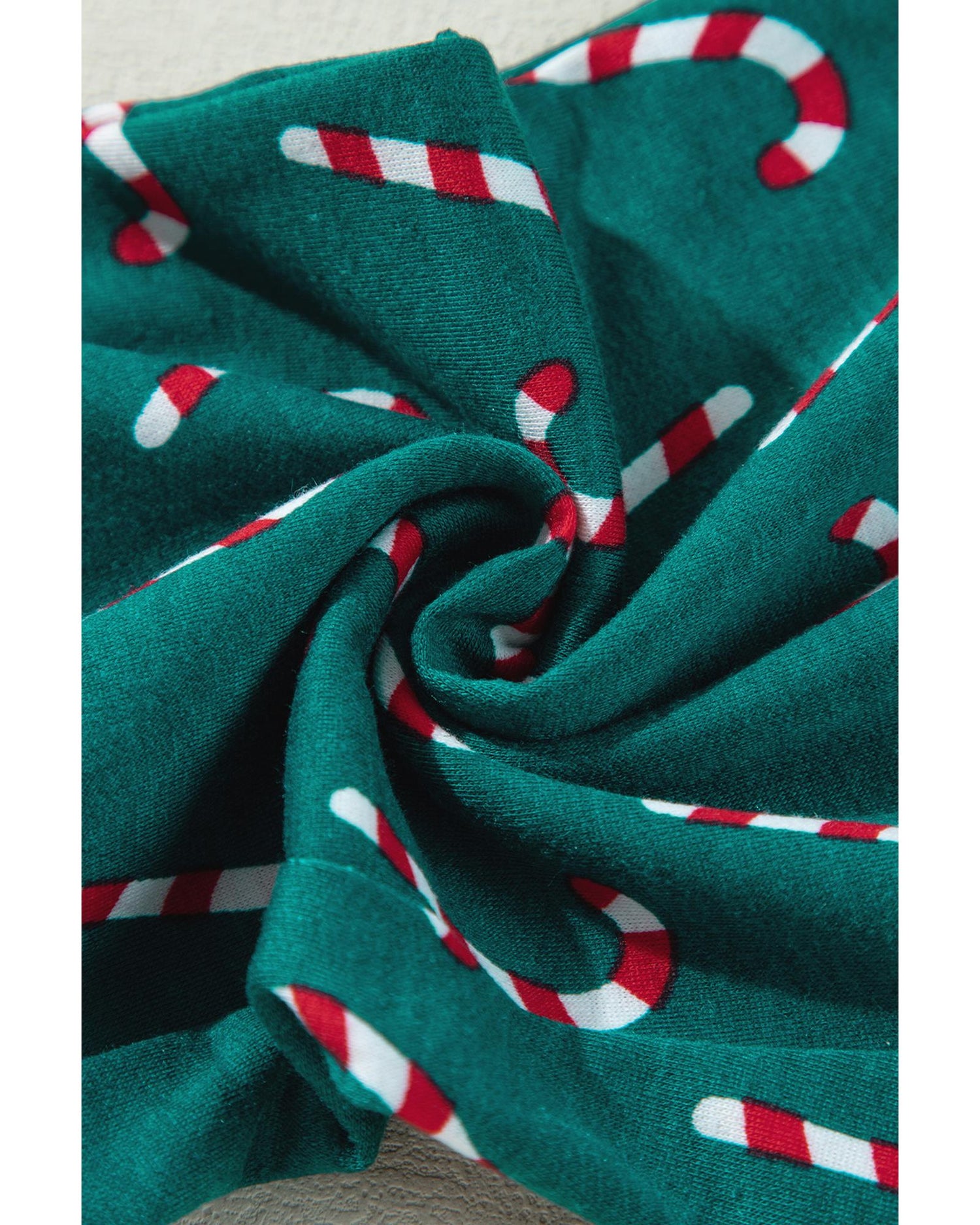 Green Christmas Candy Cane Printed Top and Pants Lounge Set - XL