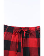 Red Plaid Merry Christmas Graphic Loungewear Set - XL