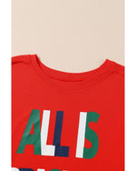 Multicolor ALL IS BRIGHT Graphic Christmas Plaid Pajamas Set - S