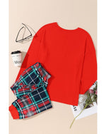 Multicolor ALL IS BRIGHT Graphic Christmas Plaid Pajamas Set - XL
