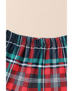 Multicolor ALL IS BRIGHT Graphic Christmas Plaid Pajamas Set - XL