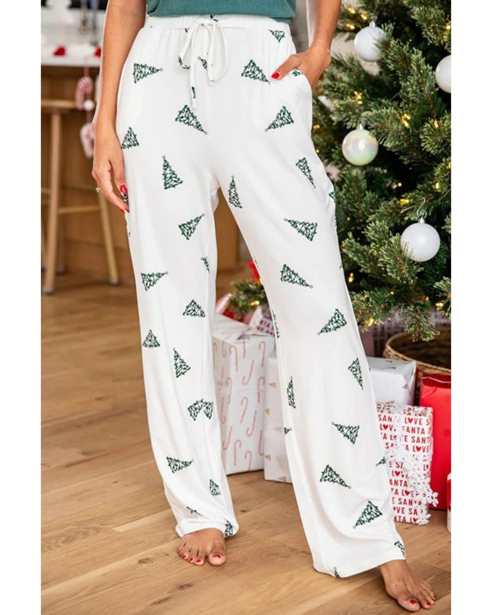 Skobeloff Christmas Tree Print Tee and Pants Lounge Set - L