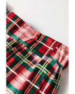 Red Christmas Plaid Allover Top and Pants Lounge Set - 2XL