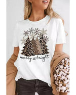 Azura Exchange Leopard Christmas Tree Graphic Print T-Shirt - L