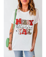 White MERRY Christmas YAll Graphic Crewneck T Shirt - M