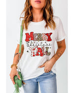 White MERRY Christmas YAll Graphic Crewneck T Shirt - XL