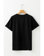 Black Christmas Big Bowknot Graphic Crewneck T Shirt - XL