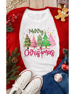 White Merry Christmas Holiday Vibe Graphic Crewneck T Shirt - 3XL