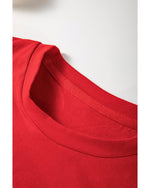 Red Christmas Tree Snowman Printed Crewneck T Shirt - XL