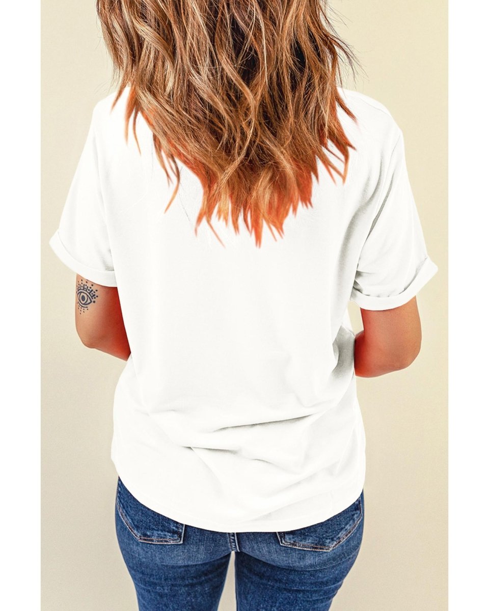White Believe Christmas Father Graphic Crewneck T Shirt - 3XL