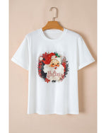White Believe Christmas Father Graphic Crewneck T Shirt - XL