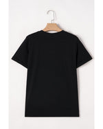 Black Merry Christmas Brushwork Bow Printed T Shirt - XL