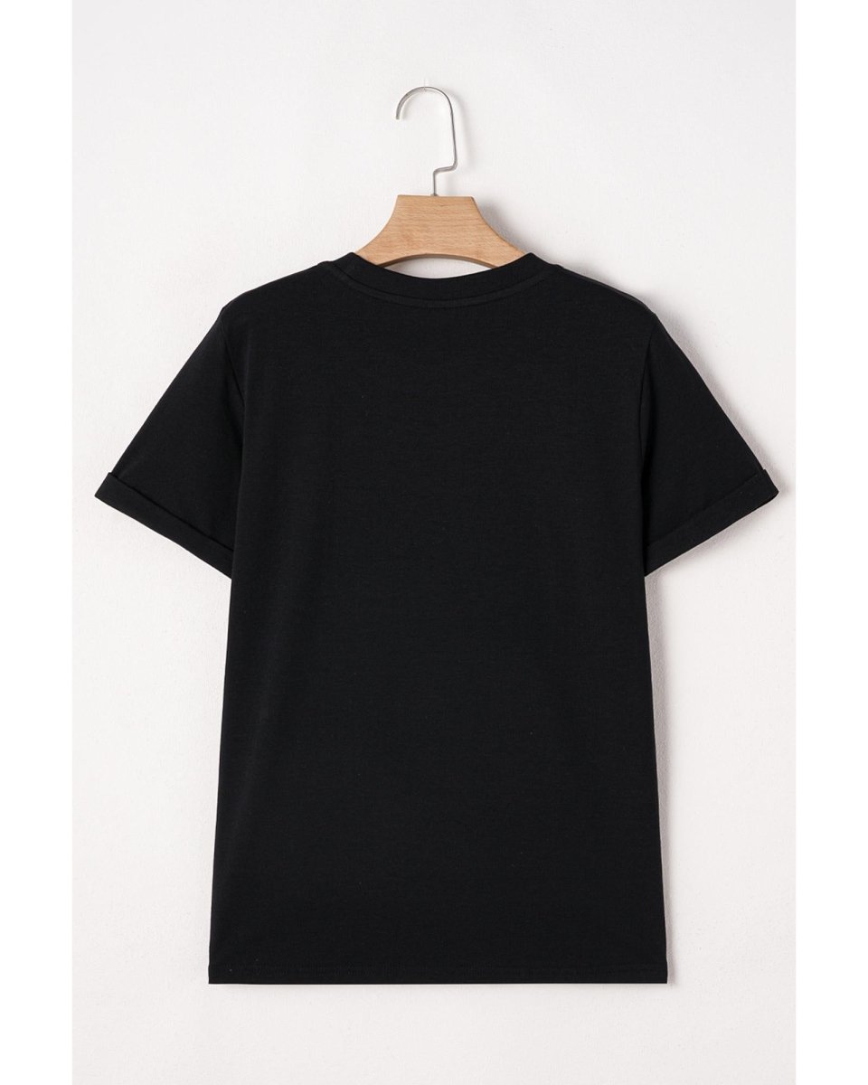 Black Merry Christmas Brushwork Bow Printed T Shirt - XL