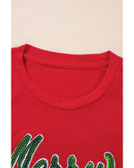 Red Merry Christmas Graphic Crewneck T Shirt - M