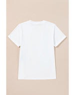 White Christmas Bowknot Graphic Cotton Blend T Shirt - M