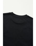 Black Sequin Christmas Essentials Graphic Crewneck T Shirt - L
