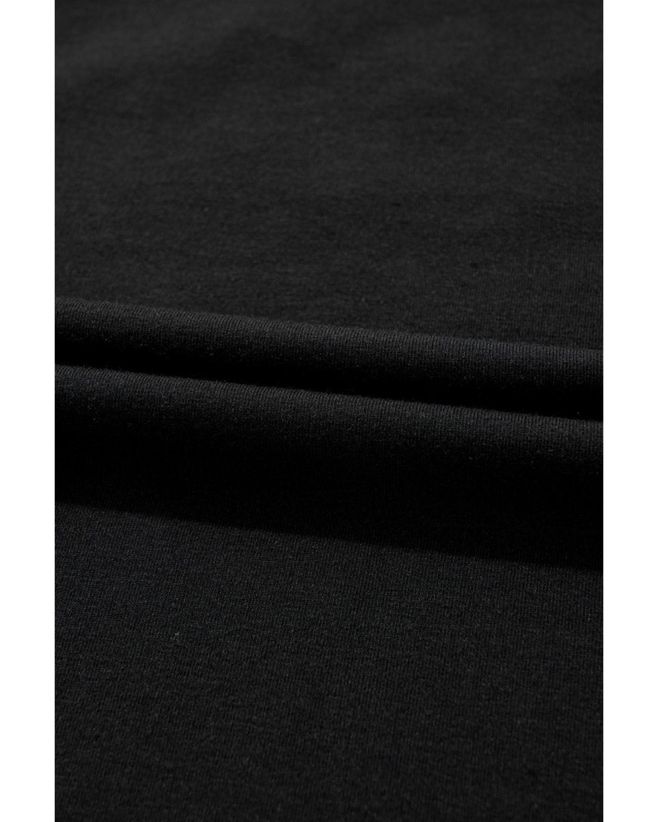 Black Sequin Christmas Essentials Graphic Crewneck T Shirt - L