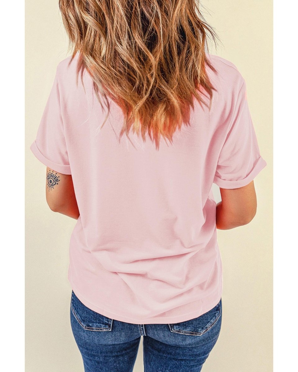 Pink MERRY CHRISTMAS Santa Claus Printed T Shirt - 2XL