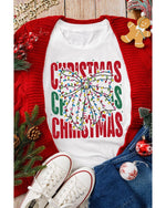 White Christmas Bowknot Graphic Tee - XL