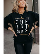 Azura Exchange Glitter Print Crew Neck Sweatshirt - L