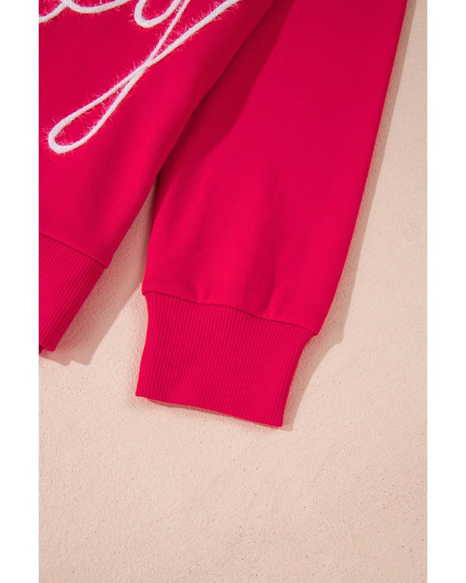 Fiery Red Christmas Santa Baby Tinsel Graphic Sweatshirt - XL