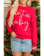 Fiery Red Christmas Santa Baby Tinsel Graphic Sweatshirt - XL