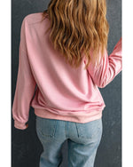 Pink Bold Christmas Claus Graphic Drop Shoulder Sweatshirt - M