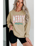 Parchment Festive Element Printed MERRY Christmas Graphic Sweatshirt - S