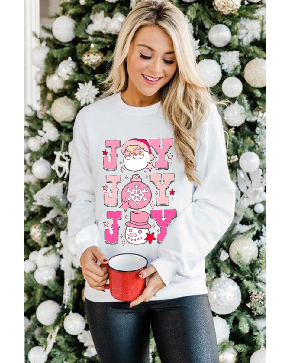 Beige Christmas Claus JOY Graphic Drop Shoulder Sweatshirt - 2XL