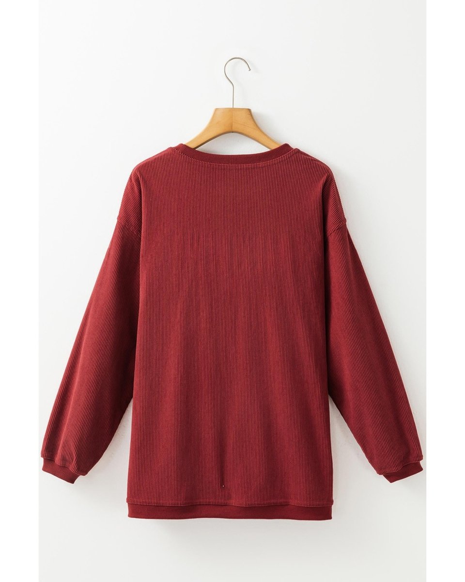 Racing Red MERRY Graphic Corded Christmas Sweatshirt - XL
