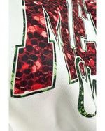 Beige MERRY Christmas Heat Transfer Printing Crewneck Pullover Sweatshirt - L