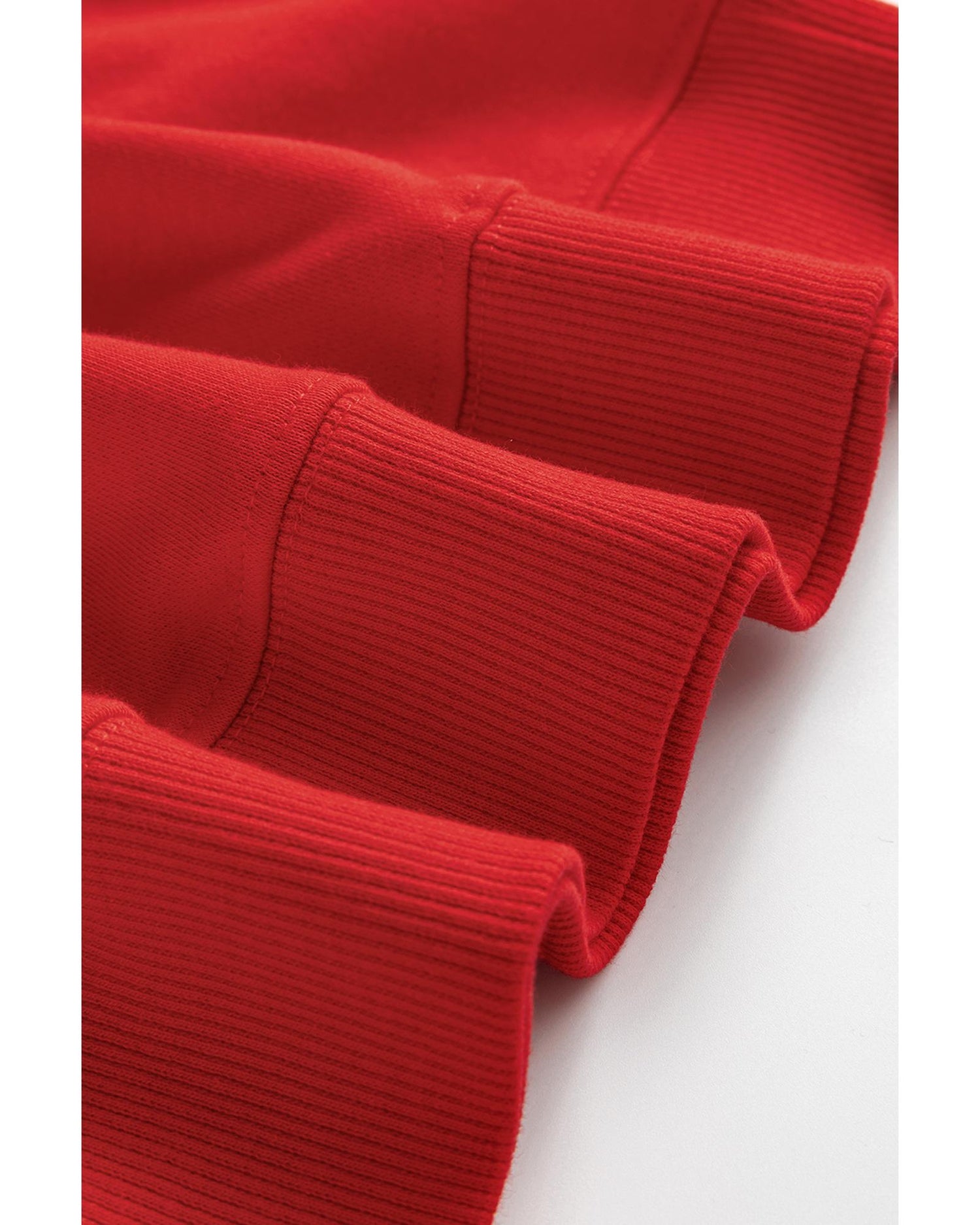 Red Heat Transfer HOLLY JOLLY Printing Christmas Pullover Sweatshirt - L