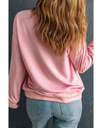 Pink Fancy Checkered Father Christmas Graphic Sweatshirt - M