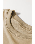 Khaki Christmas Pattern Graphic Crew Neck Sweatshirt - S