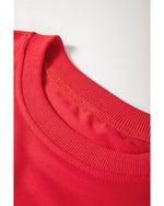 Fiery Red Sequined Santa Claus Long Sleeve Christmas Sweatshirt - L