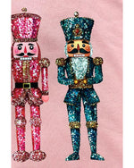 Pink Shimmer Nutcracker Graphic Christmas Pullover Sweatshirt - XL