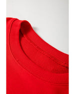 Red Sequin Christmas Tree Graphic Drop Shoulder Sweatshirt - XL
