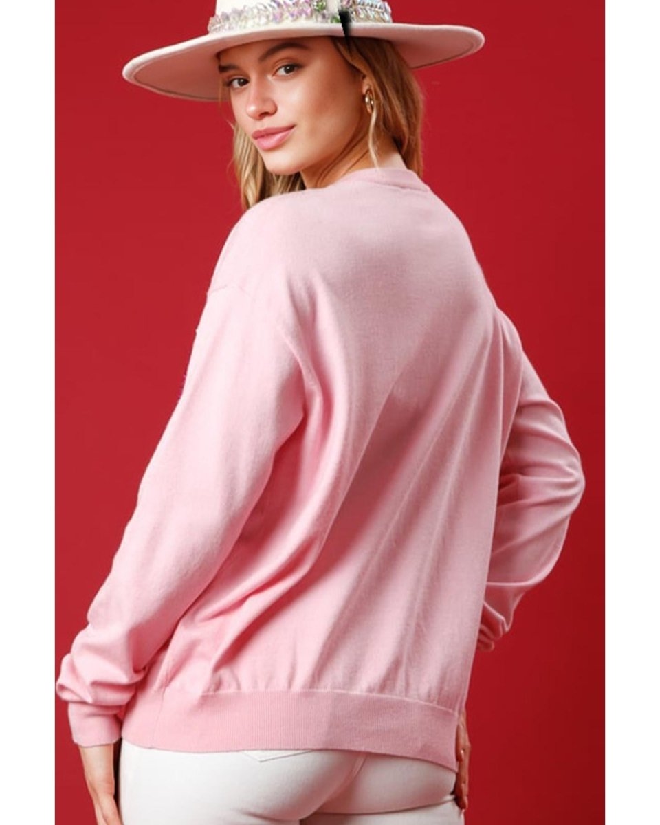 Pink Nutcracker Christmas Crew Neck Sweatshirt - XL