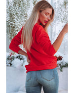Red HOLLY JOLLY Dotty Letter Graphic Christmas Sweatshirt - M